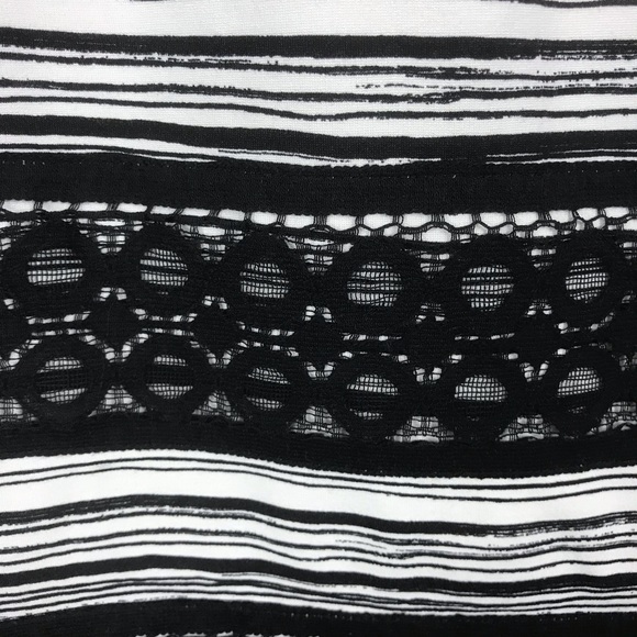 Ann Taylor Shift Dress Size 4P Stripe Black White - Picture 4 of 8